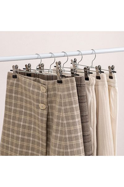Generic 25 Pack, High-grade Metal Hangers, Wardrobe Organizer, With 2 Clips, Pants Hanger With Clips