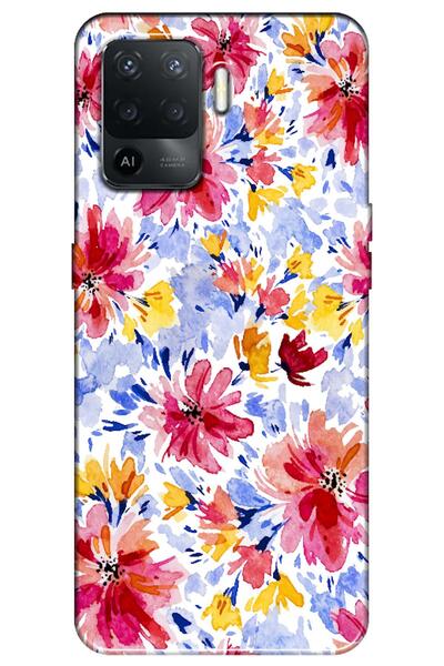 Zebana حافظة متوافقة مع هاتف اوبو A94 حافظة سيليكون زهور الربيع 7 ( مطبوع )