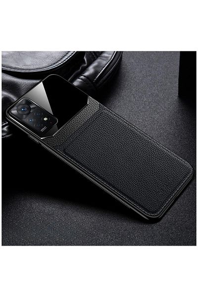 Zebana حافظة جلدية متوافقة مع هاتف Xiaomi Redmi Note 11 4G مع عدسة Zebana باللون الأسود