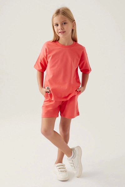 Rolypoly Girl child shorts set - coral