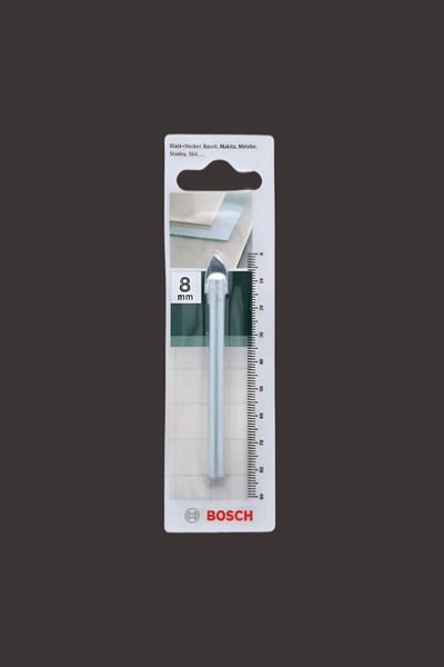 Bosch Ground Tungsten Carbide Tip Glass and Tile Drill Bit Silver 8 x 83mm