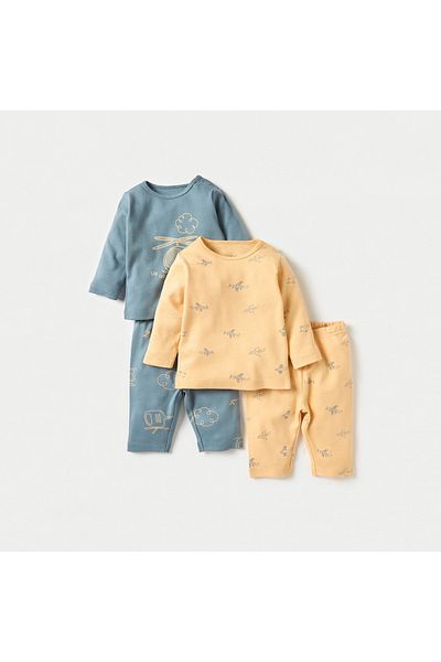 Juniors Printed T-shirts and Pyjamas - Set of 2