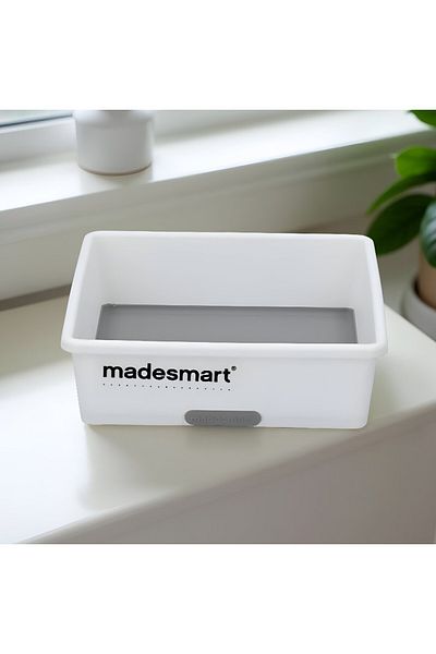 Madesmart Classic Bin White and Grey 9 x 6inch