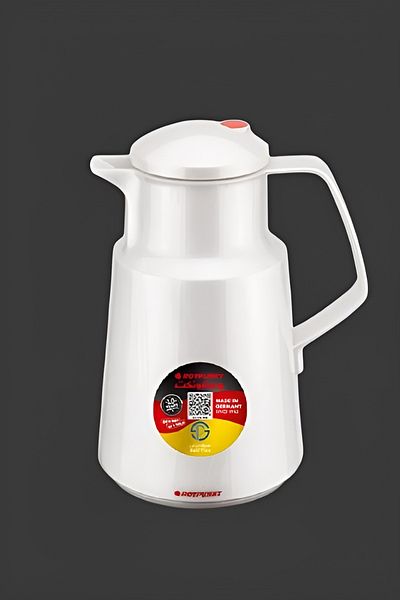 ROTPUNKT 290 High Quality Ergonomic Handle Metallic Effect Vacuum Jug White 1 Liter