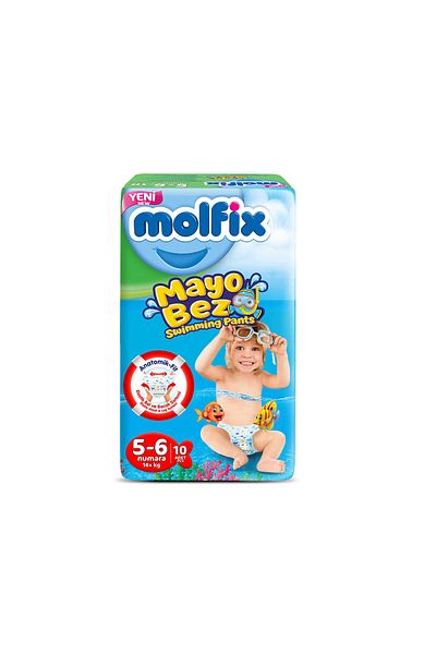 Molfix Swimsuit Baby Diapers Size 5-6 10 Pieces 14 Kg