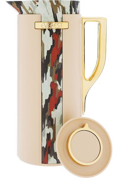 Alsaif Gallery Widad Thermos, Beige, Olive Oil, Golden Handle, 1 Liter
