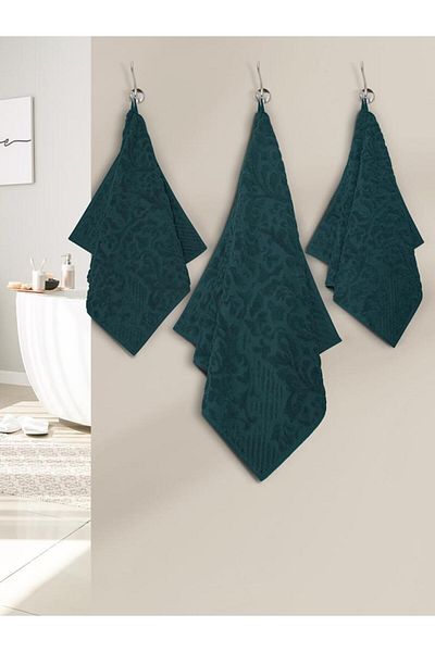 Karna Home Matilda Jacquard Cotton Towel Set Colorful Options 70X140