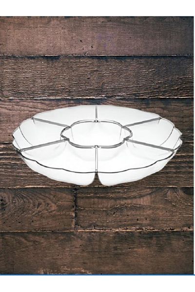 ARROW Modern and Elegant Design 6-Section Round Chip and Dip Serving Tray