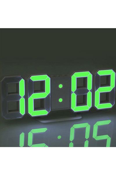 Generic ساعة ستيريو صغيرة ثلاثية الأبعاد، ساعة رقمية LED، ساعة حائط، ساعة مكتب، ساعة منبه إلكترونية