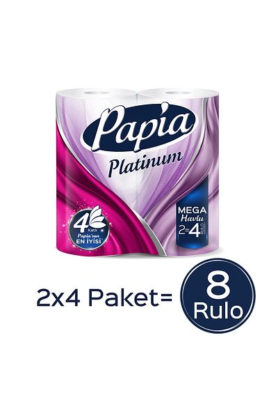Papia Platinum Jumbo Paper Towel - 8 Rolls