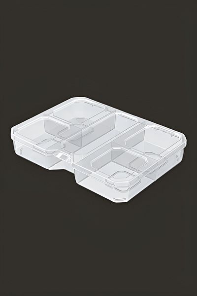 kistenberg SQR 20 5-Compartment Portable and Durable Tool Organiser Clear