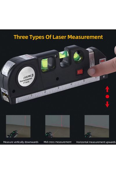 Choice Black Laser Level Multipurpose Line Laser Leveler Tool Cross Line Lasers With 8FT 2.5M Standard Meas