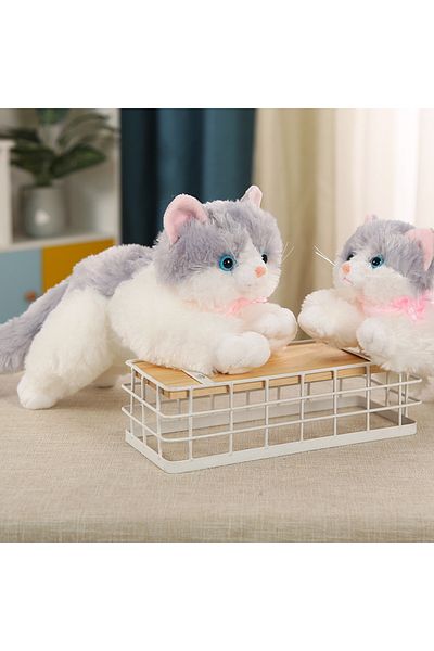 Generic Simulation Kitten Doll Lying Music Calling Cat Plush Toy Voice Doll Soothing Gift 30cm