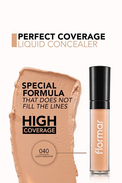 Flormar خافي عيوب سائل - خافي عيوب مثالي - 040 خفيف متوسط8690604558070