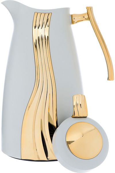 Alsaif Gallery Karma Thermos Set, Gray And Gold, 2 Pieces
