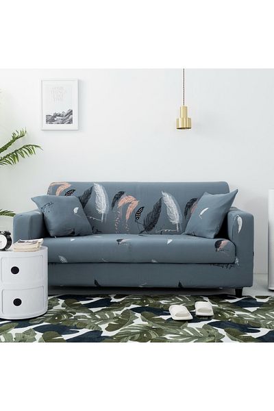 Generic 2-seater Stretch Sofa Slipcover, Printed Feather Soft Slipcover