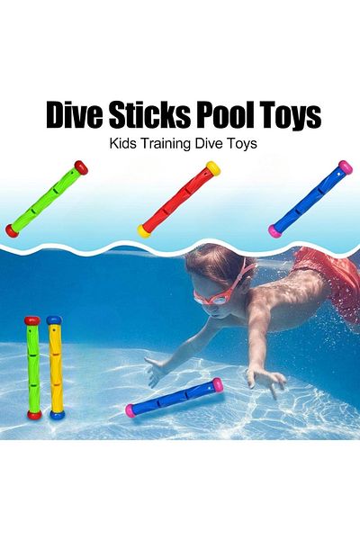 TUENGİ STORE Pool Toy Stick Children's Underwater Diving Toy Set of 4 - Sticks