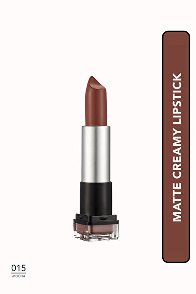 Flormar Matte lipstick with a light texture (dark brown) - High-definition matte lipstick - 015 Mocha - 8690604518708