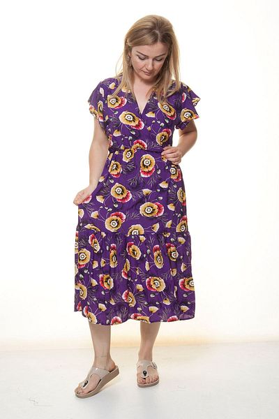 sharin Rochie midi de vară cu model la guler dublu pentru femei 12a-6066