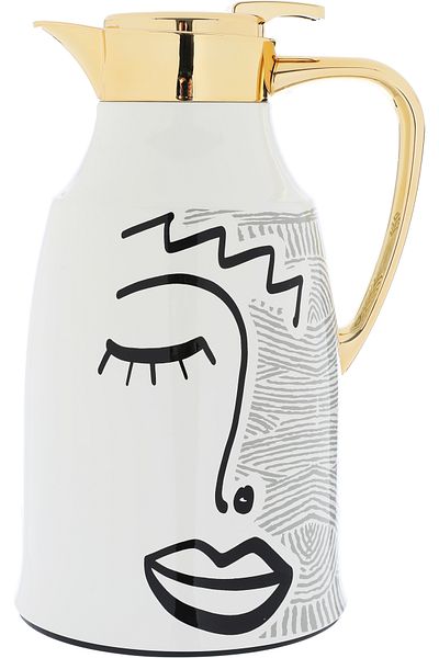 Alsaif Gallery Gemini Pearl And Gold Thermos Set Of Two Pieces