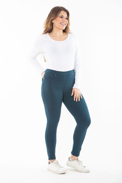 Şans Tekstil Women's Petrol Leg Zipper Detailed Tights 85n7344