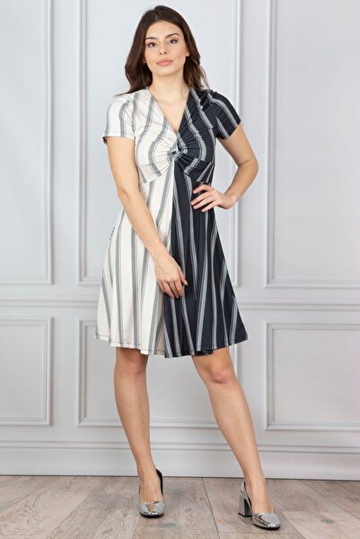 Şans Tekstil Women's Bone Chest Detailed Dress 26n14304 26n14304