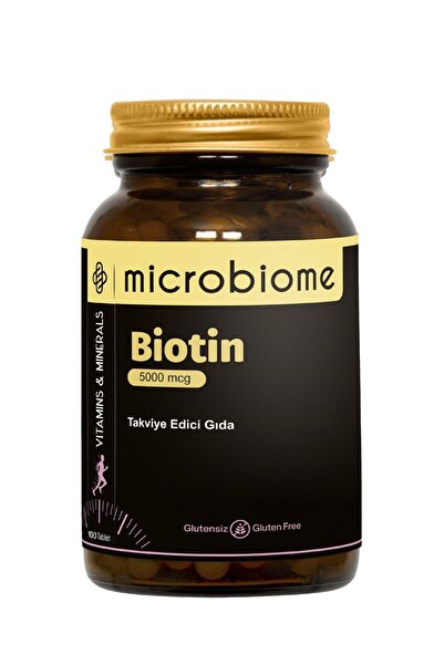 Microbiome بيوتين 5000 ميكروجرام - 100 قرص للعناية بالشعر والبشرة والأظافر