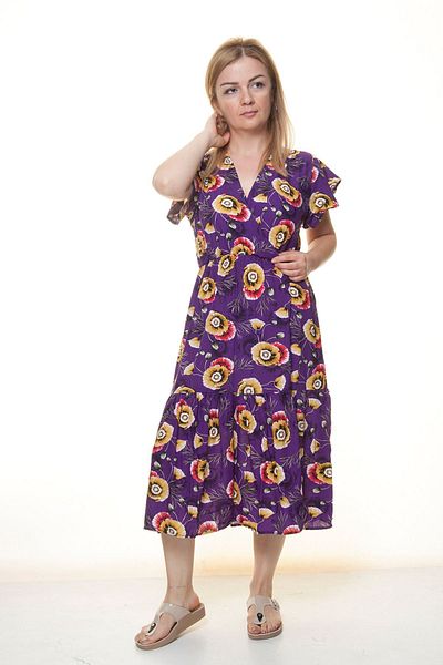 sharin Rochie midi de vară cu model la guler dublu pentru femei 12a-6066