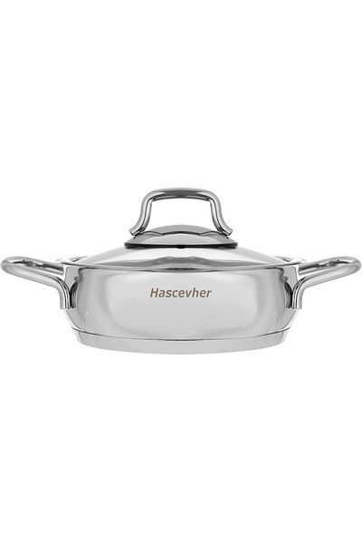 Alsaif Gallery Turkish Steel Cookware Set With Glass Lid, 6 Pieces (14*16*18 Cm)