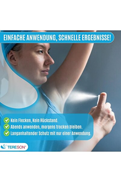 Tereson Tereson αντιιδρωτικό σπρέι 50ml, ισχυρό κατά της εφίδρωσης στις μασχάλες και τα χέρια