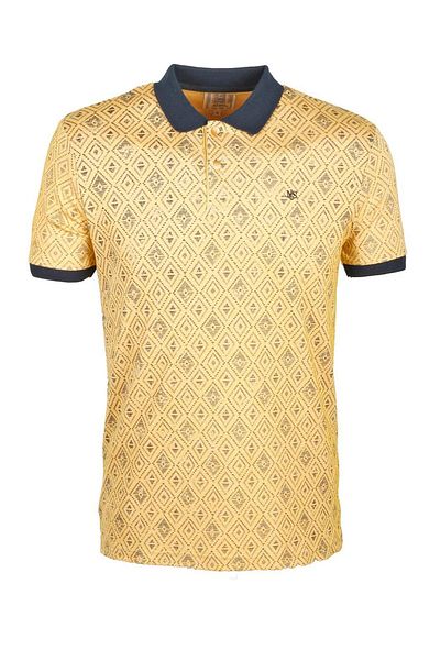 NCS Men's Polo Neck T-Shirt Patterned Yellow 100% Cotton Slim Fit T-Shirt Jeans 1989