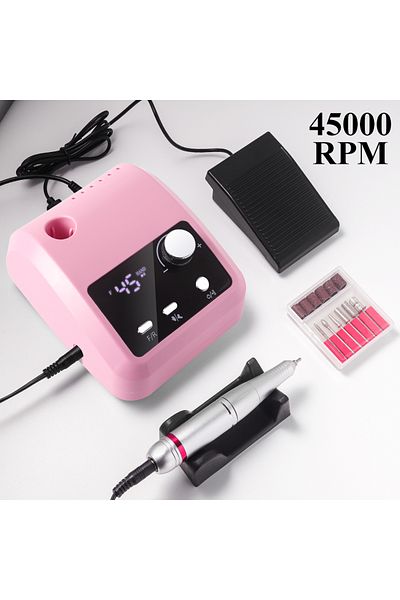 Choice Pink High Quality Electric Nail Drill Machine 45000 Rpm Electric File Hd Display Metal Manicure Pen