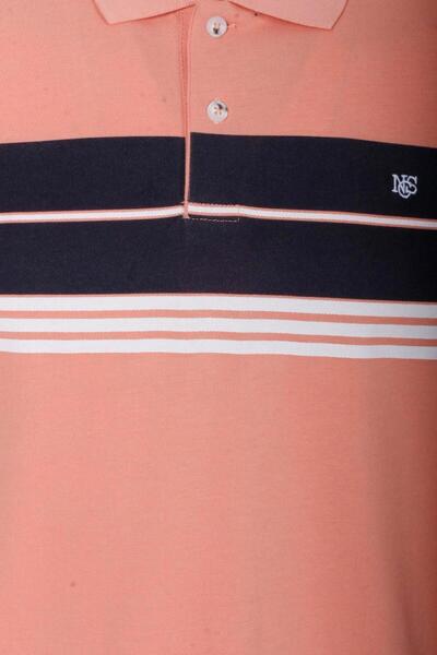 NCS Men's Polo Neck T-Shirt 100% Cotton Slim Fit Ribbed Sleeve Striped T-shirt NCS JEANS 1167