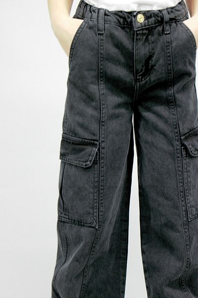 Ede Tekstil Pantaloni cargo negri pentru fete
