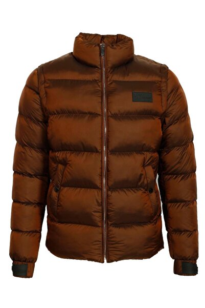 NCS Erkek Mont Kiremit Termo Dolumlu Two Tone Rüzgar ve Su İtici Slim Fit Mont JEANS 4990