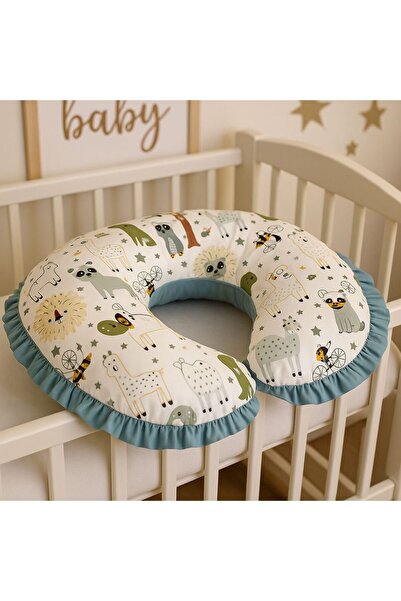 JUNİPERUS Fırfırlı Emzirme Yastığı Ve Destek Minderi Çift Taraflı %100 Pamuk ...