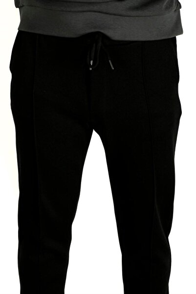 NCS Erkek Siyah Bel İpli Slim Fit Yan Cepli Armürlü Jogger Pantolon NCS JEANS 1642