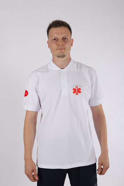 Pratik Medikal White Paramedic Polo Neck T-Shirt Unisex
