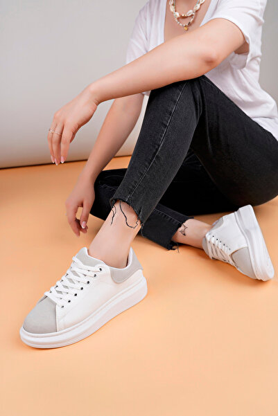 Luis Toronto LT109 Pantofi de damă din piele intoarsa alb gri