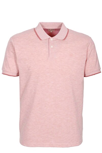 NCS Erkek Polo Yaka Tişört Nar Çiçeği %100 Pamuk Slim Fit Ribanalı Kol T-shir...