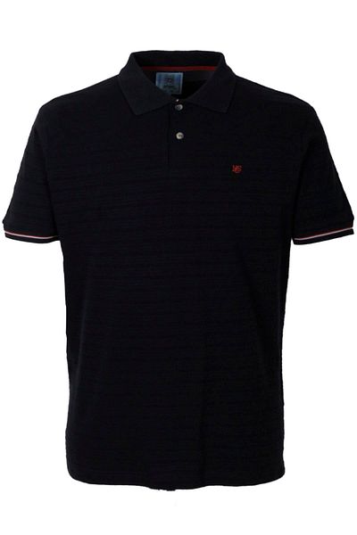 NCS Pánské tričko Polo s límečkem Navy Blue Textured 100% bavlna Slim Fit Tričko s žebrovaným rukávem Jeans 1152