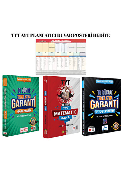 Bıyıklı Matematik 3PHE 55 GÜNDE TYT ve 2 li 10 GÜNDE TEMEL ATMA GARANTİ SETİ TYT AYT PLANLAYICI POSTER HEDİYE