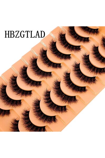 Choice 10 أزواج من رموش المنك الصناعية المصنوعة يدويًا، 5d-j15 HBZGTLAD، 10 أزواج من رموش المنك الصناعية المصنوعة يدويًا، مكياج طبيعي بلون البشرة