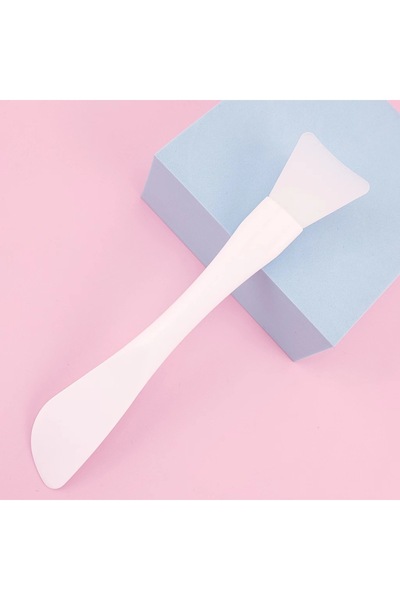 Choice WHITE Silicone Facial Mask Brush Soft Head with Scraper Integrated Dua...