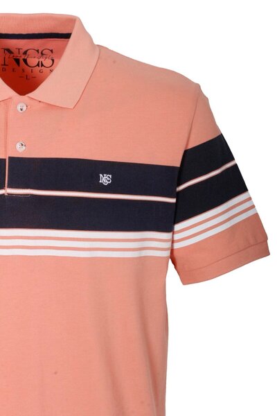 NCS Men's Polo Neck T-Shirt 100% Cotton Slim Fit Ribbed Sleeve Striped T-shirt NCS JEANS 1167