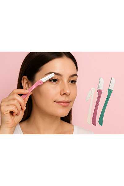 Pink Bear Katlanabilir Kaş Usturası 3'lü Paket