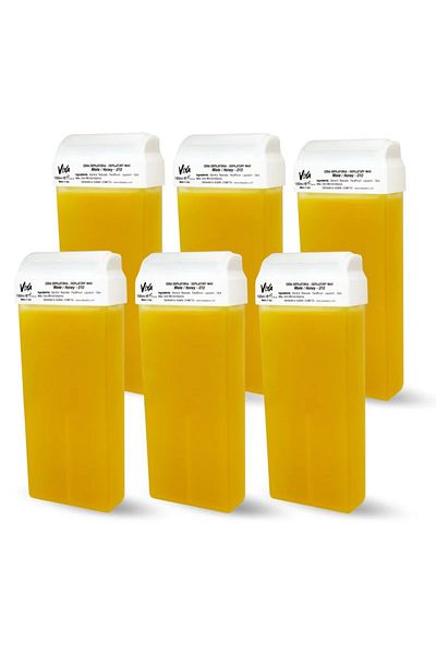 Viva Professional Depilatory Wax Refill Tube Honey For Hair Removal (6 PIECES)