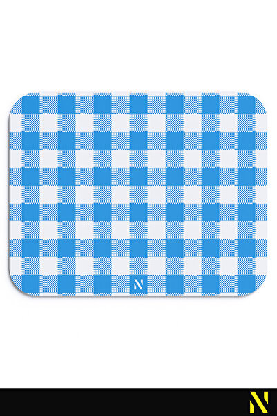 nilizma Mousepad ergonomic cu model în carouri albastre, bază anti-alunecare, mousepad pentru uz casnic și birou