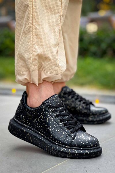Kuback KB-X500 Kuback Black Gold Pantofi casual pentru bărbați cu șireturi