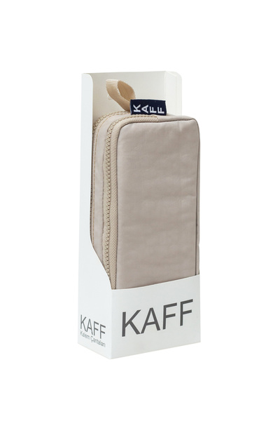 KAFF 01105 Μπεζ Χρώμα Crinkle Ύφασμα Αδιάβροχο Διπλό Διαμέρισμα Θήκη Μολυβοθήκη Μολυβοθήκη